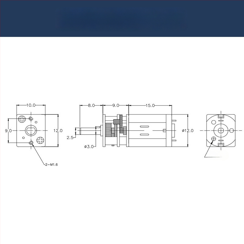 Μπρούσερ DC κινητήρας με μικρογρανάζι N20, μεταλλικά γρανάζια, ROHS πιστοποιημένος, τάση DC κάτω από 36V