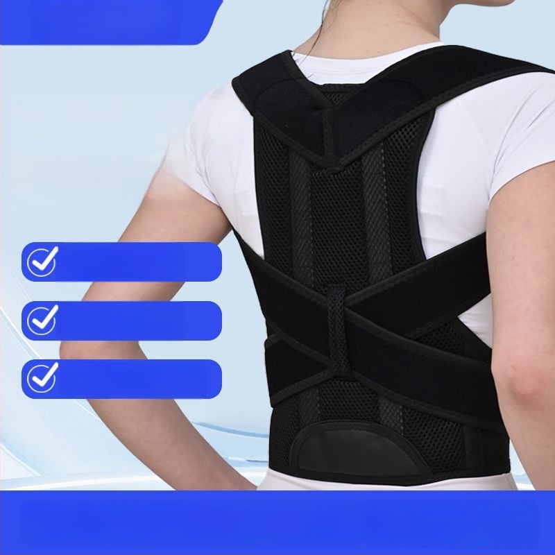 Pás na korekciu držania tela pre dospelých, polyestrové vlákno, BBBD07, nastaviteľný ramenný popruh, vhodný na basketbal