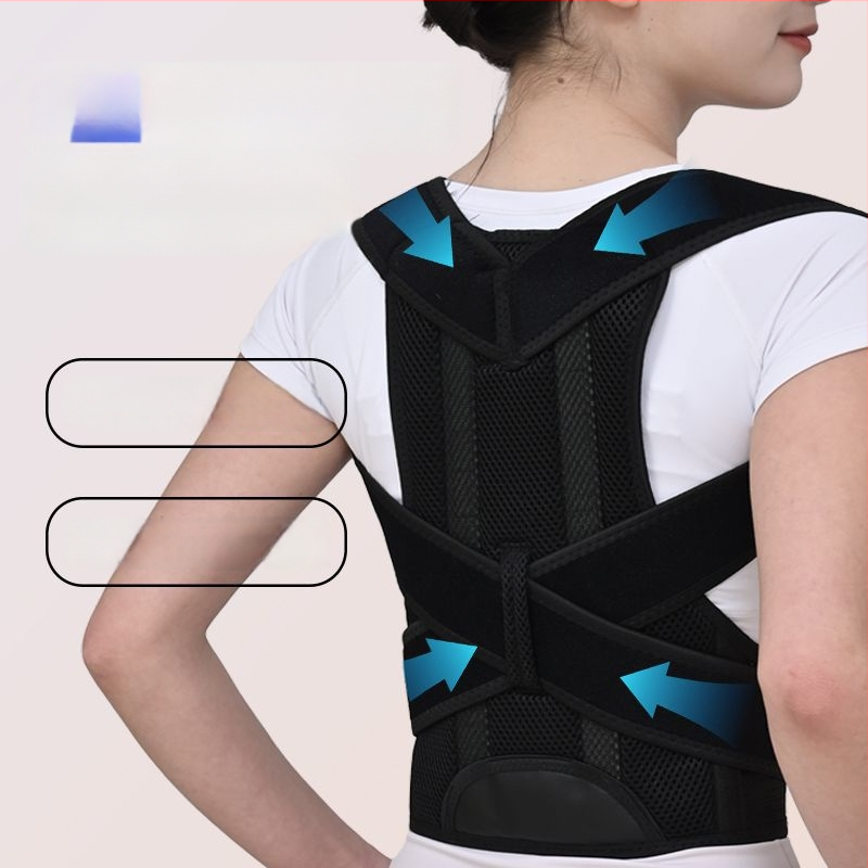 Pás na korekciu držania tela pre dospelých, polyestrové vlákno, BBBD07, nastaviteľný ramenný popruh, vhodný na basketbal