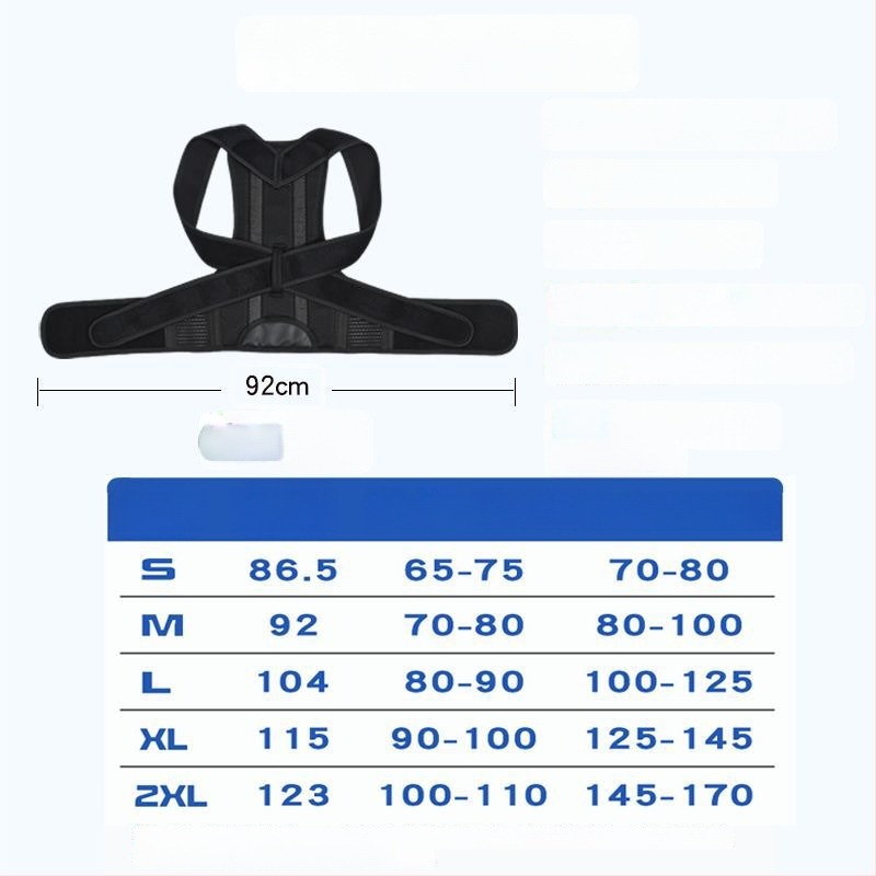 Pás na korekciu držania tela pre dospelých, polyestrové vlákno, BBBD07, nastaviteľný ramenný popruh, vhodný na basketbal