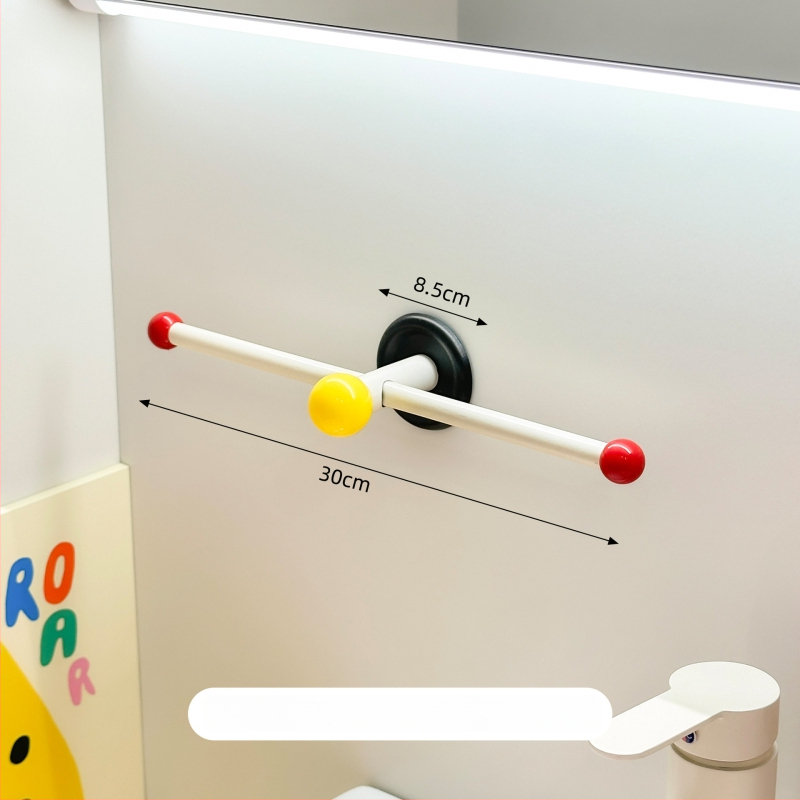 Επιτοίχιος κρεμάστρα πετσετών μπάνιου, χωρίς διάτρηση, ABS/PP υλικό, ράφι αποθήκευσης