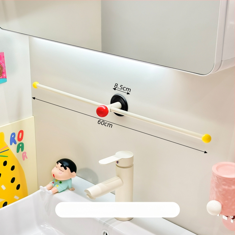 Επιτοίχιος κρεμάστρα πετσετών μπάνιου, χωρίς διάτρηση, ABS/PP υλικό, ράφι αποθήκευσης