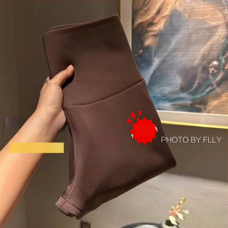Ženske hlače Sharkskin s flisom, visokim pojasom, kontrolom trbuha, tople, 3/4 dužine, uski kroj
