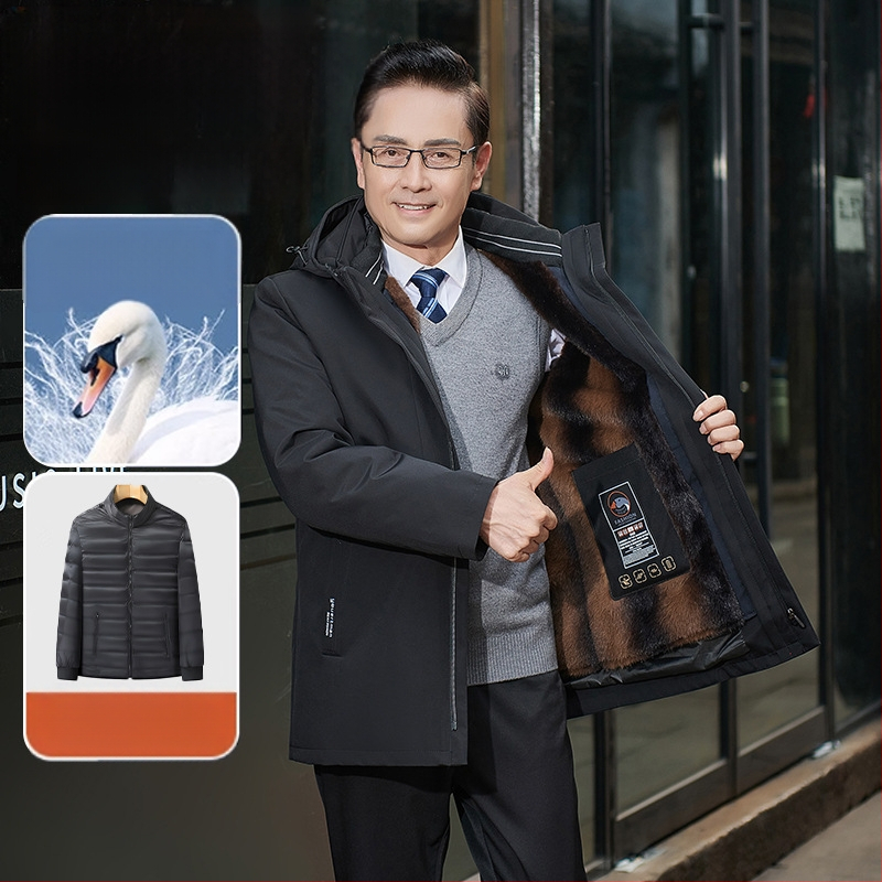 Gólya tollas dzseki levehető béléssel – akril külső anyag, extra vastagságú 501–600 g/m², hőszigetelő bélés, melegen tart