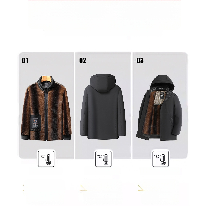 Gólya tollas dzseki levehető béléssel – akril külső anyag, extra vastagságú 501–600 g/m², hőszigetelő bélés, melegen tart