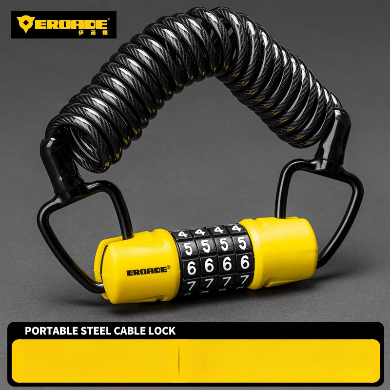 Κλειδαριά με κωδικό για κράνη, ποδήλατα βουνού, καρότσια και αποσκευές - μέταλλο, EROADE, unisex