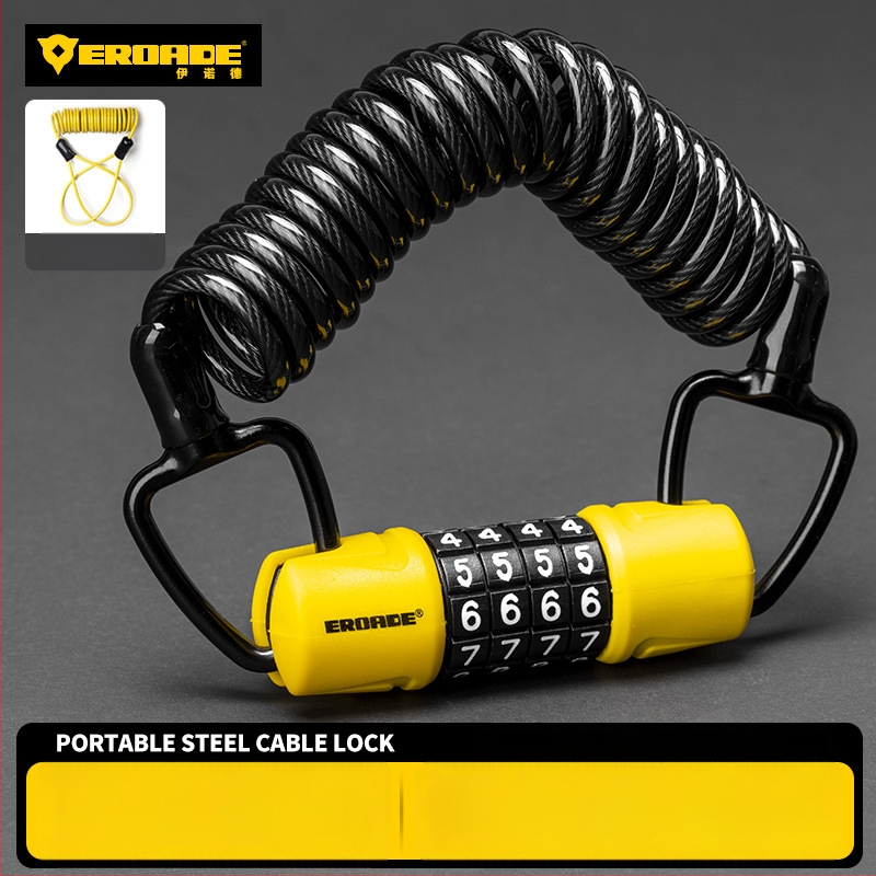 Κλειδαριά με κωδικό για κράνη, ποδήλατα βουνού, καρότσια και αποσκευές - μέταλλο, EROADE, unisex