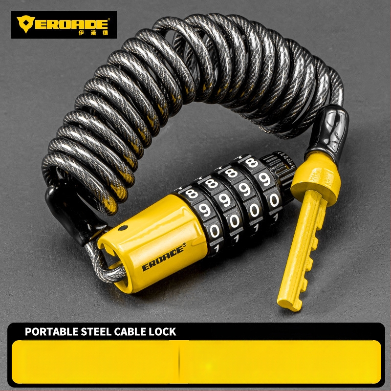 Κλειδαριά με κωδικό για κράνη, ποδήλατα βουνού, καρότσια και αποσκευές - μέταλλο, EROADE, unisex