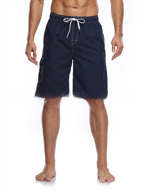 Ανδρικά σορτς παραλίας, γρήγορο στέγνωμα από πολυεστέρα, ευθεία γραμμή, πολλαπλές τσέπες