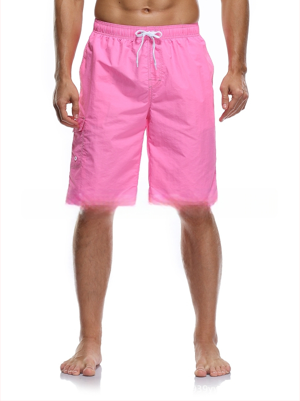 Ανδρικά σορτς παραλίας, γρήγορο στέγνωμα από πολυεστέρα, ευθεία γραμμή, πολλαπλές τσέπες