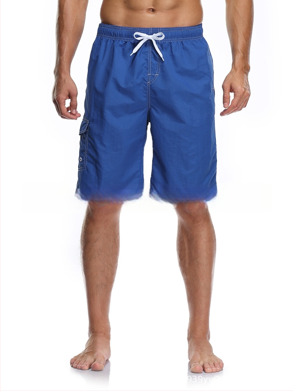 Ανδρικά σορτς παραλίας, γρήγορο στέγνωμα από πολυεστέρα, ευθεία γραμμή, πολλαπλές τσέπες