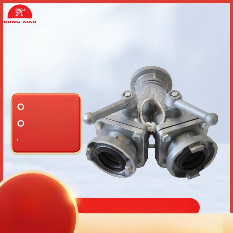 Rozdelovač hasičskej vody FII65/65X2 — štvorcestný ventil, vstup s dvomi výstupmi alebo vstup s tromi výstupmi, vnútorné pripojenie