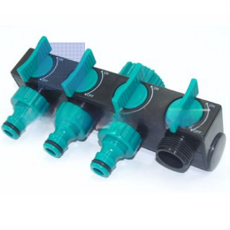Κήπος διανομέας σωλήνα ύδατος – τετραπόλιος διανομέας για άρδευση, ABS, 0,26 kg, πίεση νερού 8 kg, διαιρεί μια βρύση σε τέσσερις εξόδους