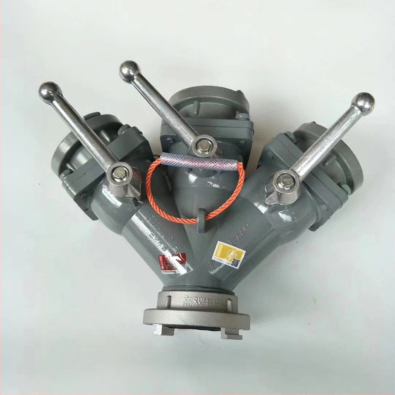 Rozdeľovač hasičskej hadice s tromi vývodmi a rýchlym pripojením — Axis 15432