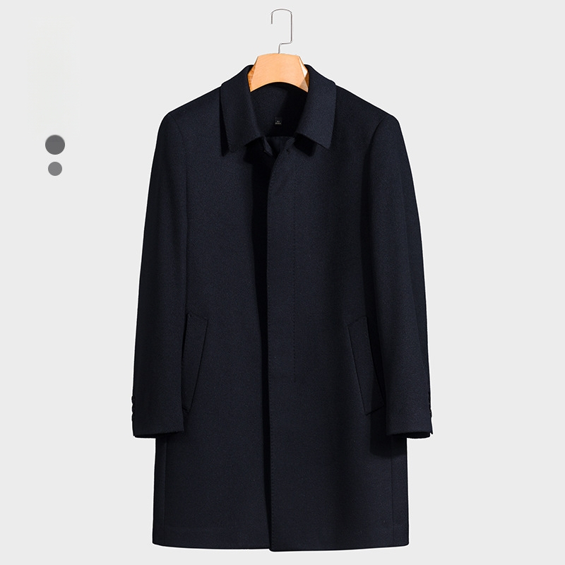 Férfiaknak szóló 100% gyapjúkabát – középhosszú, őszi-téli 2025, üzleti casual