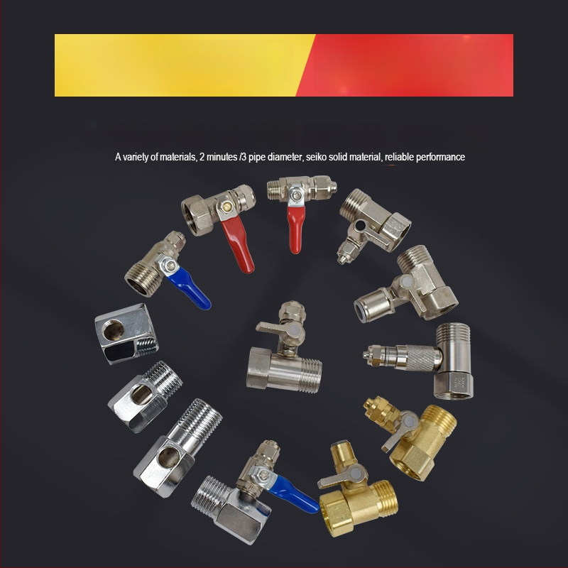 Три‑ходов метален шариков клапан за вход към пречиствател на вода; конструкция от мед или 304 неръждаема стомана; водоразпределителен клапан за системи за чиста вода