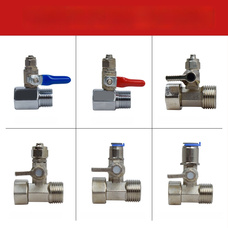 Три‑ходов метален шариков клапан за вход към пречиствател на вода; конструкция от мед или 304 неръждаема стомана; водоразпределителен клапан за системи за чиста вода