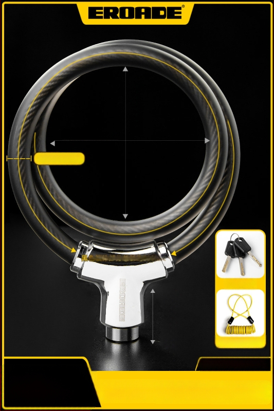 Κλειδαριά Ποδηλάτου EROADE — Φορητή Αντικλοπική Κλειδαριά, Unisex, Διαθέσιμη Παραμετροποίηση, Υλικό: Άλλο