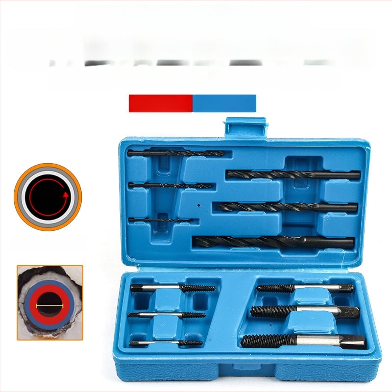 Törött csavarok kivonó készlet, 12 darab, gépekhez, God Super, 0.39 kg