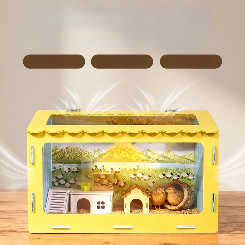 Cușcă panoramică pentru hamster cu cuib detașabil și sigur — adăpost pentru toate anotimpurile pentru animale de companie mici; origine Yiwu; material: Altul; marcă: Altul