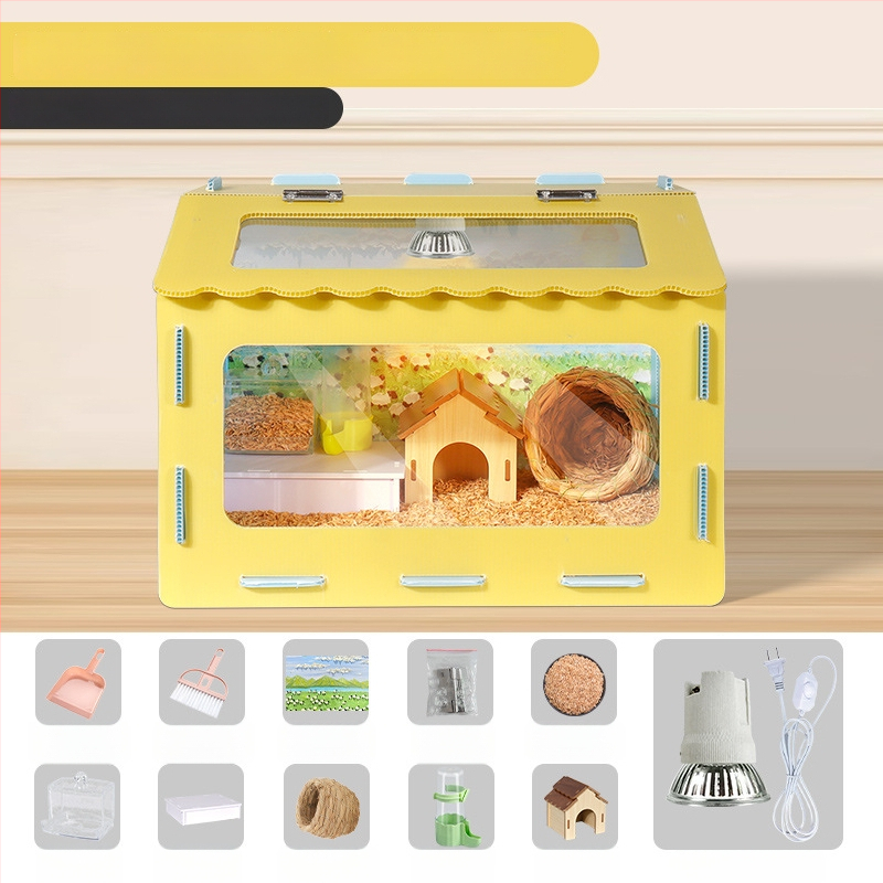 Cușcă panoramică pentru hamster cu cuib detașabil și sigur — adăpost pentru toate anotimpurile pentru animale de companie mici; origine Yiwu; material: Altul; marcă: Altul