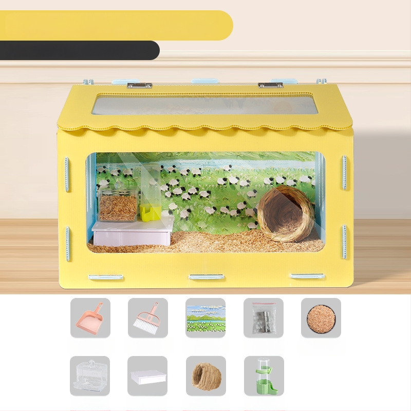 Cușcă panoramică pentru hamster cu cuib detașabil și sigur — adăpost pentru toate anotimpurile pentru animale de companie mici; origine Yiwu; material: Altul; marcă: Altul