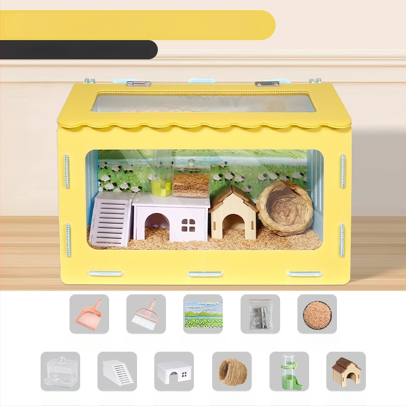 Cușcă panoramică pentru hamster cu cuib detașabil și sigur — adăpost pentru toate anotimpurile pentru animale de companie mici; origine Yiwu; material: Altul; marcă: Altul