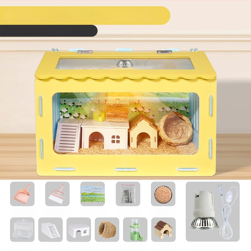 Cușcă panoramică pentru hamster cu cuib detașabil și sigur — adăpost pentru toate anotimpurile pentru animale de companie mici; origine Yiwu; material: Altul; marcă: Altul