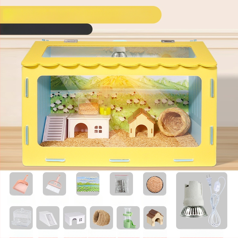 Cușcă panoramică pentru hamster cu cuib detașabil și sigur — adăpost pentru toate anotimpurile pentru animale de companie mici; origine Yiwu; material: Altul; marcă: Altul