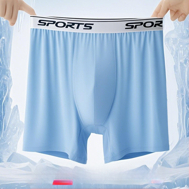 Ανδρικά μακριά αθλητικά εσώρουχα από Ice Silk, Αντιτριβή, Υψηλή μέση, Διαπνοή, Γρήγορο στέγνωμα για τρέξιμο