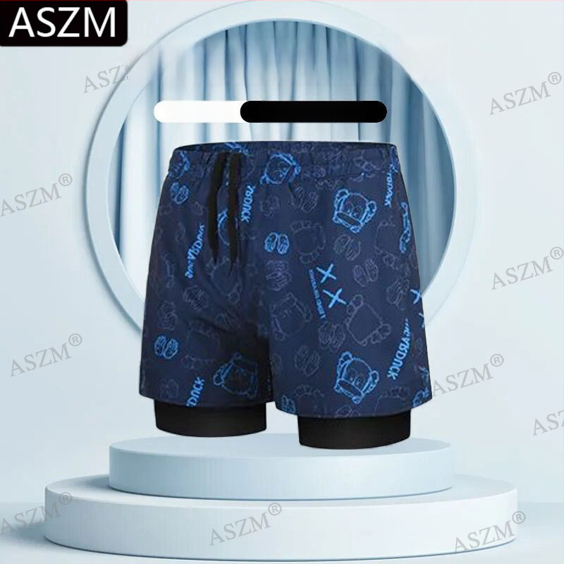 Ανδρικά μαγιό παραλίας με κορδόνι - διπλό εσωτερικό ύφασμα, 95% πολυεστέρας, μικροελαστικότητα, αποτρέπει αμηχανίες