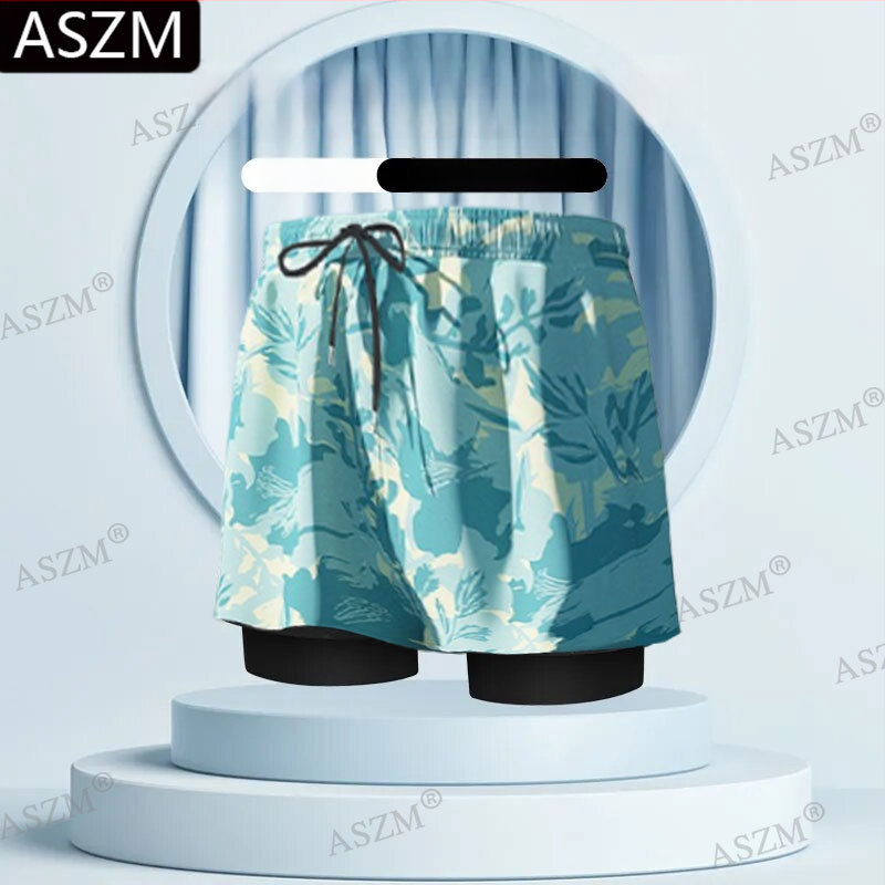 Ανδρικά μαγιό παραλίας με κορδόνι - διπλό εσωτερικό ύφασμα, 95% πολυεστέρας, μικροελαστικότητα, αποτρέπει αμηχανίες