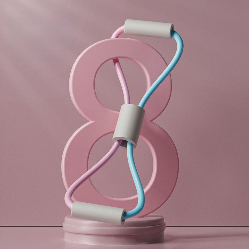 Hátsó nyújtó készülék otthoni edzéshez, TPE anyag, 8-karakteres feszítő eszköz, a nyitott vállakért