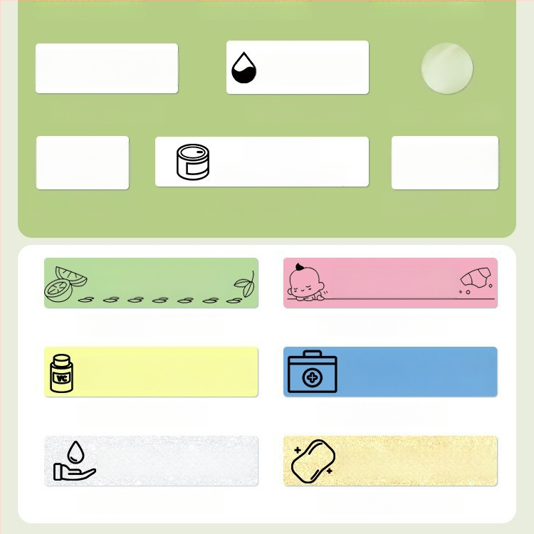 Phomemo D30 принтер за етикети - прозрачен термален стикер хартия, самозалепващи етикети за имена, 3 ролки