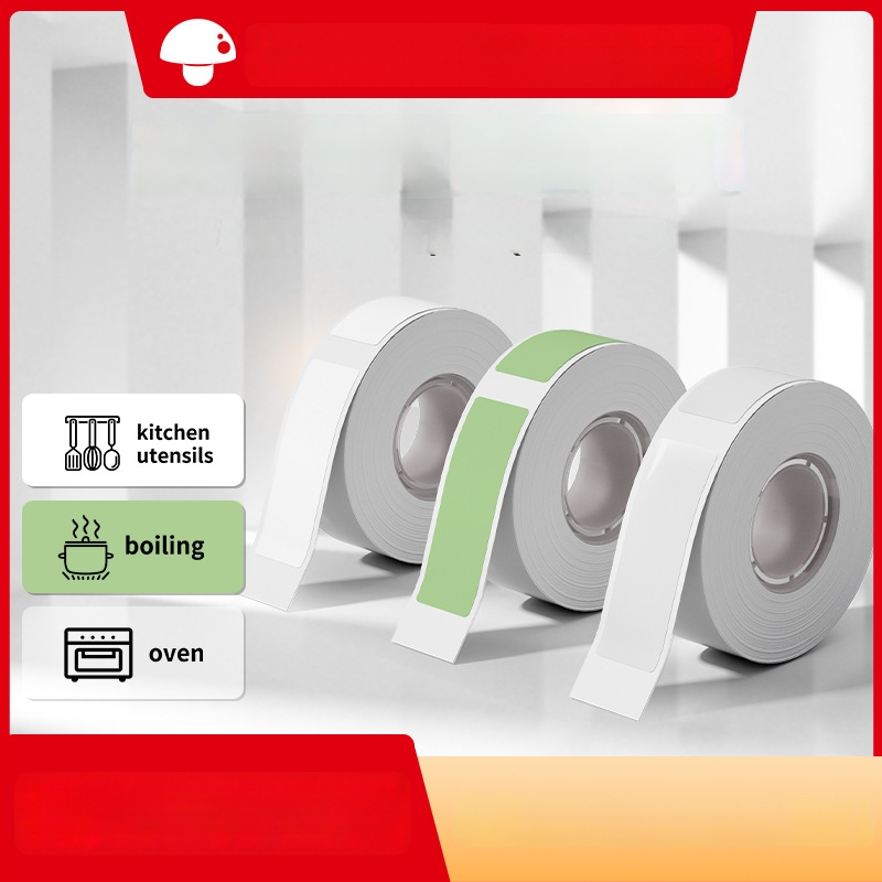 Phomemo D30 принтер за етикети - прозрачен термален стикер хартия, самозалепващи етикети за имена, 3 ролки