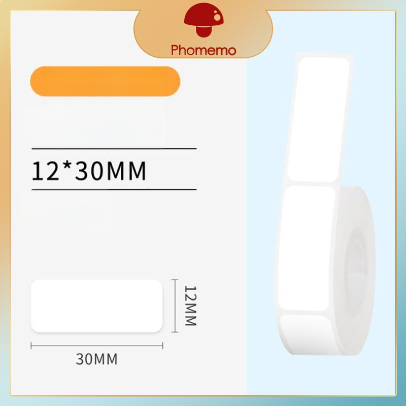 Phomemo D30 принтер за етикети - прозрачен термален стикер хартия, самозалепващи етикети за имена, 3 ролки