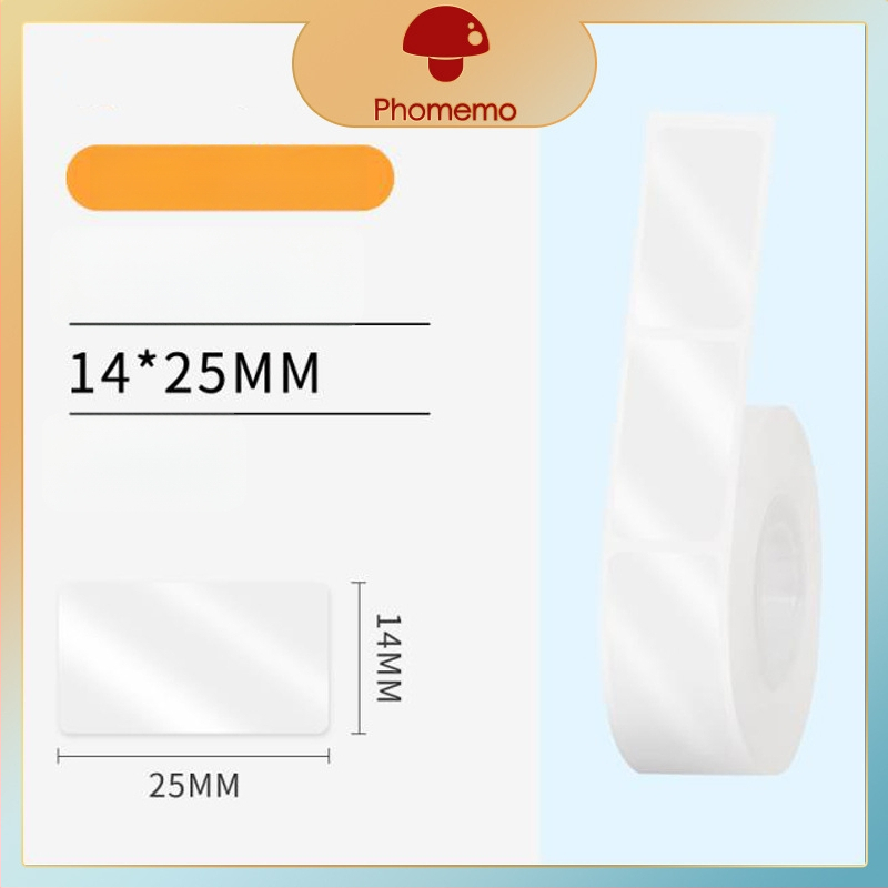 Phomemo D30 принтер за етикети - прозрачен термален стикер хартия, самозалепващи етикети за имена, 3 ролки