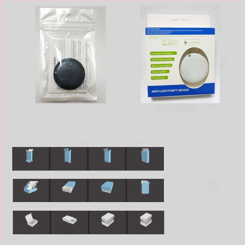 Кръгъл Bluetooth антиизгубвач за ключове, телефон, чанта и домашни любимци — Android и iOS съвместим, обхват 15 м, батерия 210 mAh, ABS, включен шнур за носене, двупосочно търсене и аларма