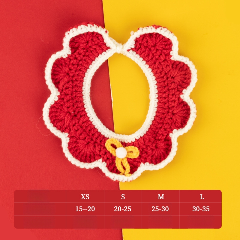 Κολάρο-φουλάρι για κατοικίδια (γάτες και σκύλοι) – Μοντέλο με καρτούν μοτίβο, Χειροποίητο crochet, Ακρυλικό υλικό, Τέσσερις εποχές, Κεντημένες λεπτομέρειες