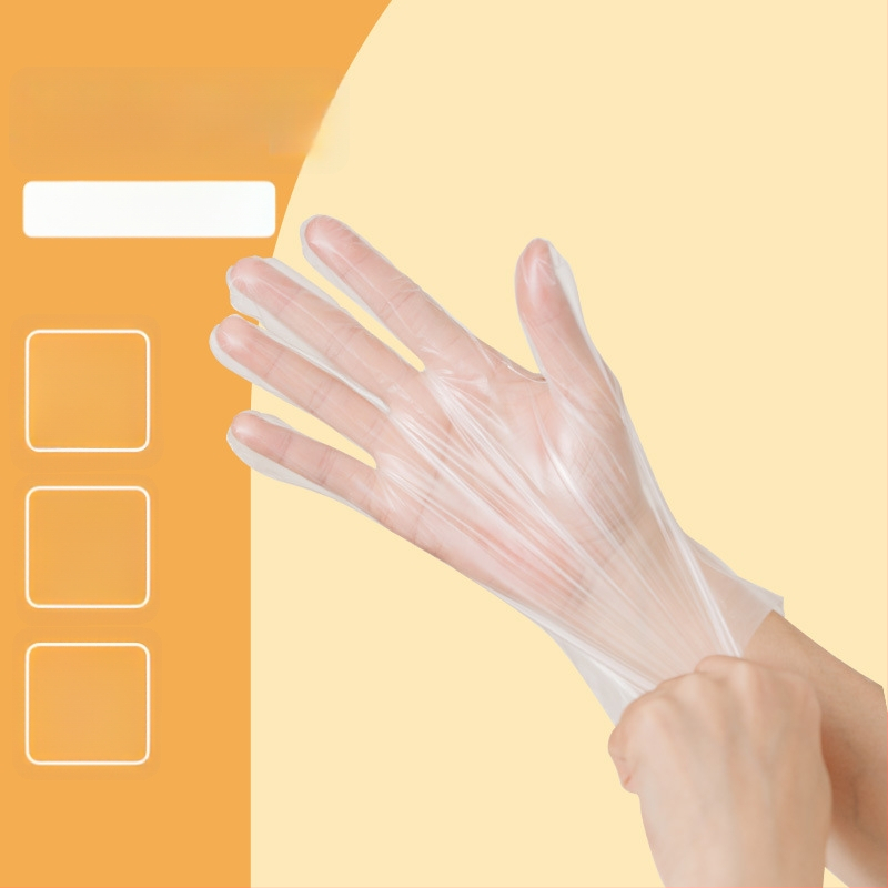 Еднократни ТПЕ ръкавици, за обработка на храни, водоустойчиви, антихлъзгащи, прозрачни, тънки 0,05–0,1 мм (за кетъринг, кухня, печене и домакинство)