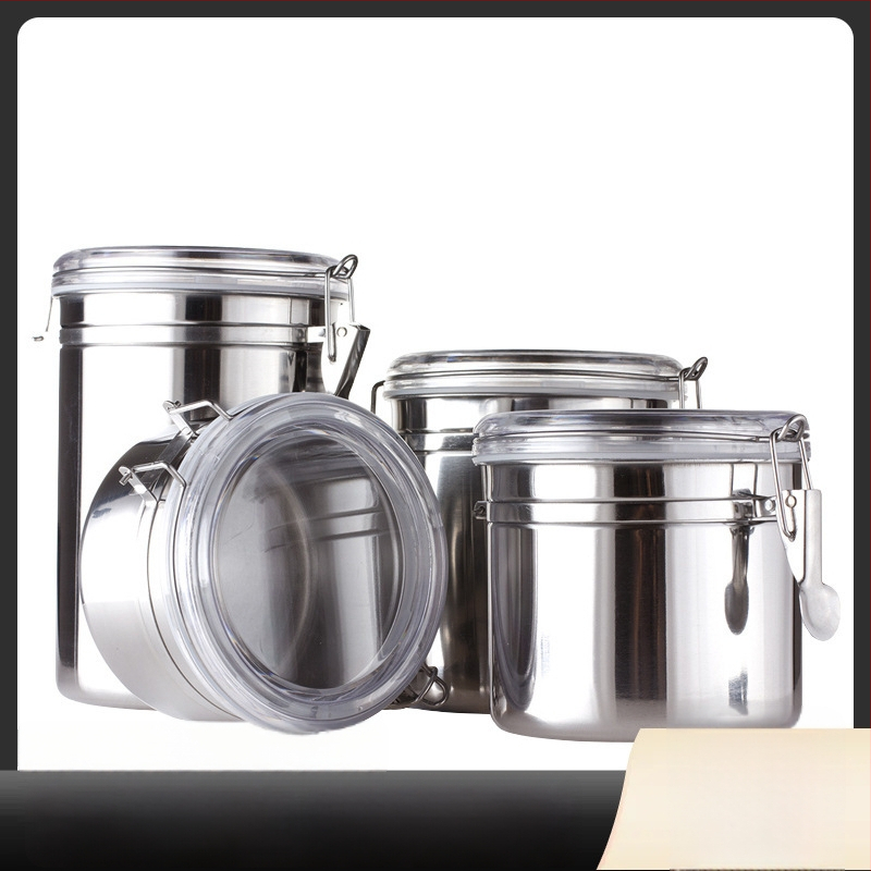 Rozsdamentes acél tömített tárolóedény, kerek formájú, 1–2 L kapacitás, nyomtatott logóval