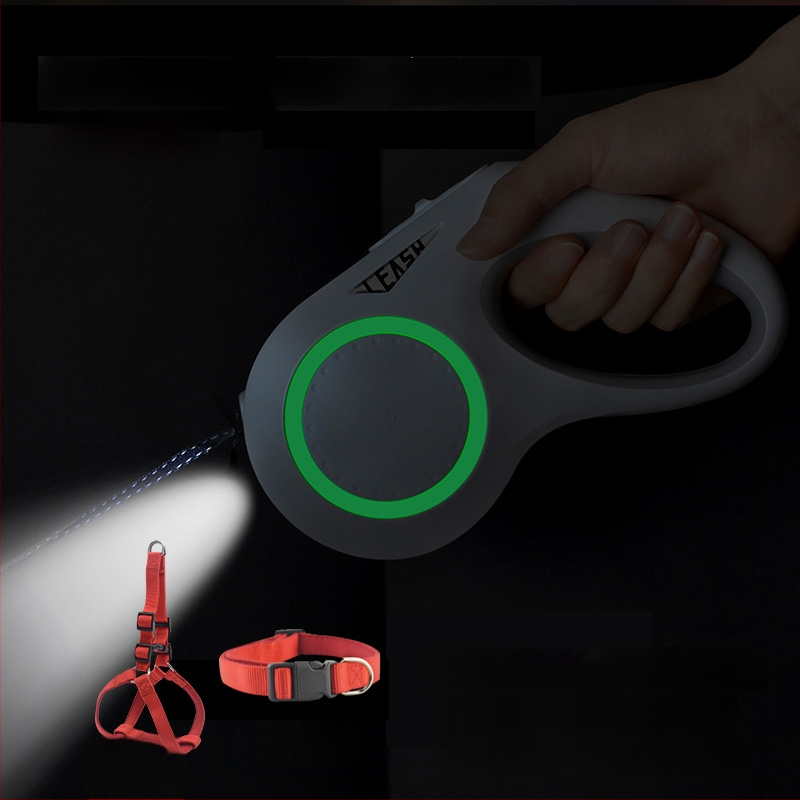 Teleszkópos automata kutyapóráz visszahúzható kötéllel (Teleszkópos; Automata; Kutyáknak; Kötél)