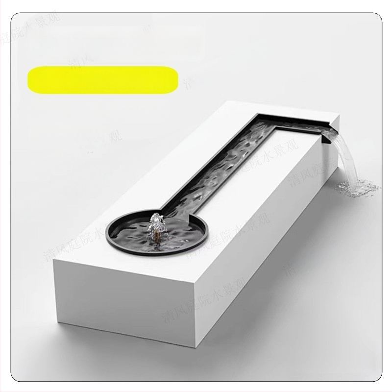 Fântână programabilă pentru iaz cu pești, cascadă pe perete, oțel inoxidabil 304, peisaj