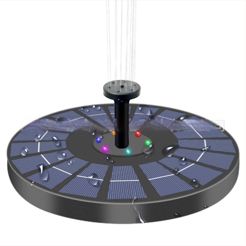 Fântână solară de exterior cu duză rotativă și jet în model, baie plutitoare pentru păsări