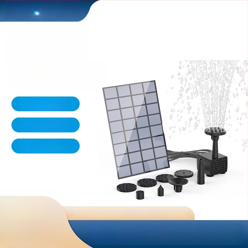 Fântână pătrată alimentată solar, cu cablu prelungit, pentru utilizare în interior, potrivită pentru grădină exterioară și iaz cu pești