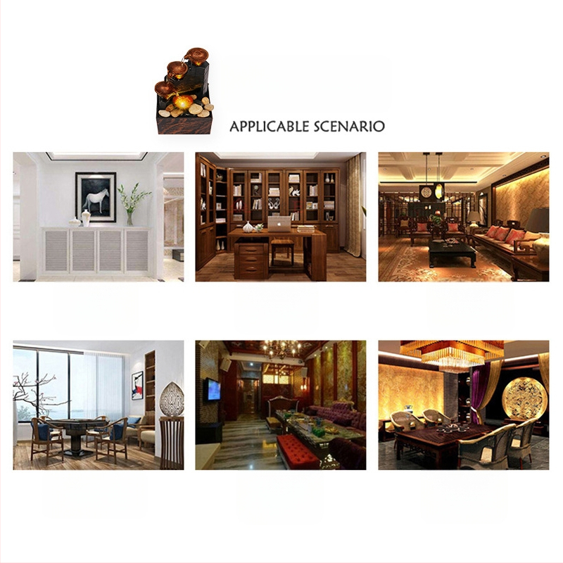 Λάμπα Ροής Νερού – Επιτραπέζιο Διακοσμητικό Φωτιστικό, Musen Tang, Σειρά Golden Ladder Running Water