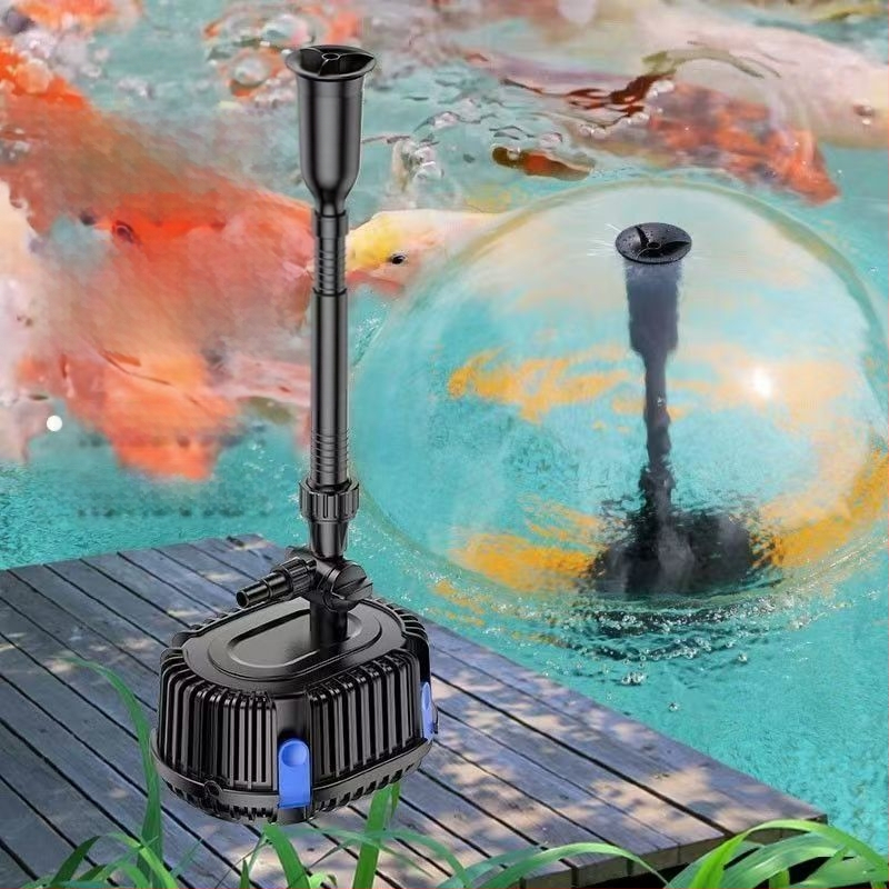 Потопяема помпа за фонтан на езерце – бронзова спирална центробежна помпа, пръскане на вода, керамичен воден поток