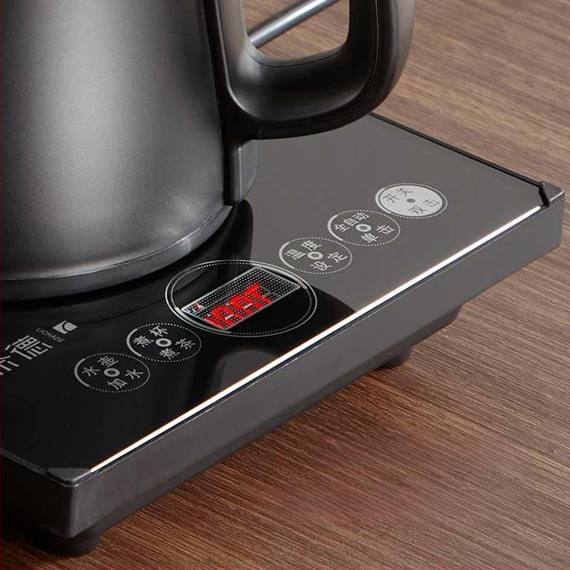 Ηλεκτρικός φούρνος τσαγιού με ενσωματωμένο βραστήρα και αντλία νερού – 2 εστίες επαγωγής, οθόνη αφής, χωρητικότητα 1–2 L, ισχύς 1000–1500 W, βάση 360°