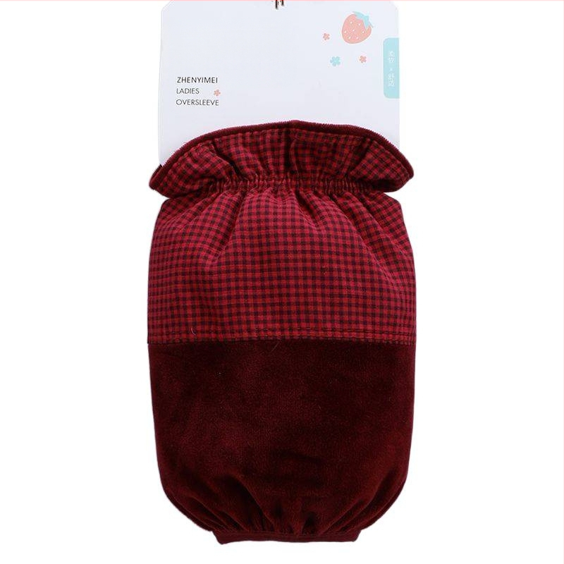 Γυναικείες κοντές προστατευτικές μανσέτες με καρό μοτίβο για φθινόπωρο-χειμώνα, πολυεστέρας, κέντημα, αντι-βρωμιά (μοτίβο καρό; εποχές: χειμώνας/άνοιξη/φθινόπωρο)