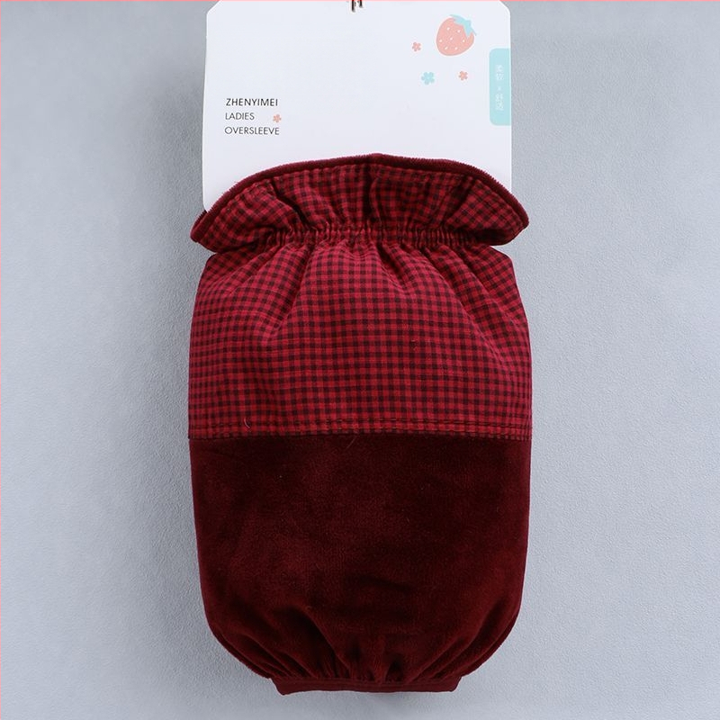 Γυναικείες κοντές προστατευτικές μανσέτες με καρό μοτίβο για φθινόπωρο-χειμώνα, πολυεστέρας, κέντημα, αντι-βρωμιά (μοτίβο καρό; εποχές: χειμώνας/άνοιξη/φθινόπωρο)